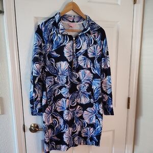 Floral Blue and White Dress